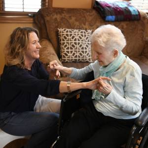 Wendy our massage therapist spends time with each resident weekly